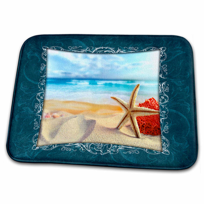 Dish Drying Mat - Starfish on the Beach Designs Nature Themes