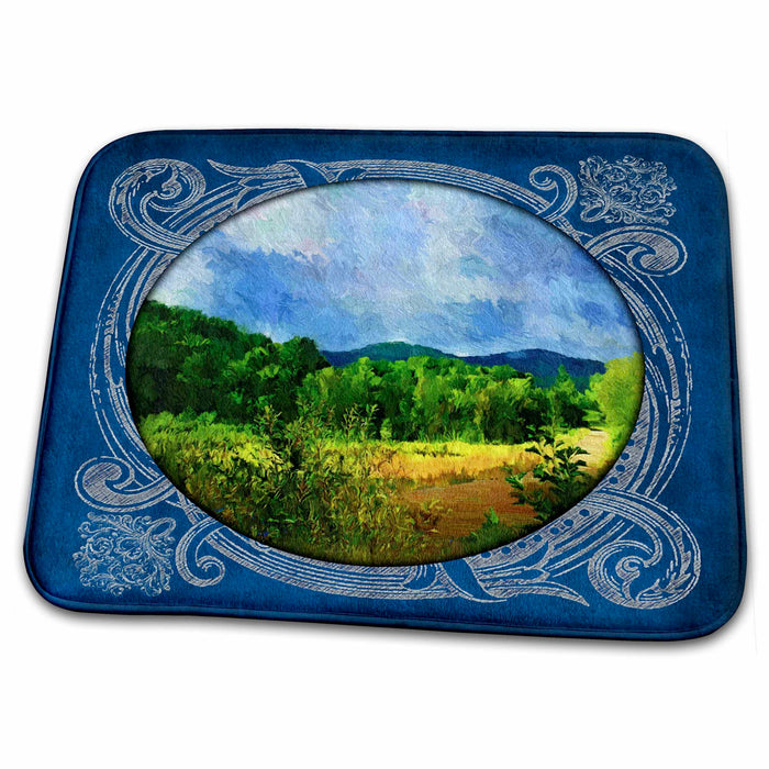 Dish Drying Mat - Woodland Scenery in the Round Designs Nature Themes