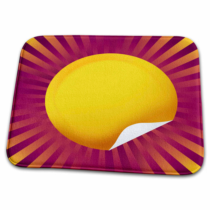 Dish Drying Mat - Bright yellow sun peel art Vector Art