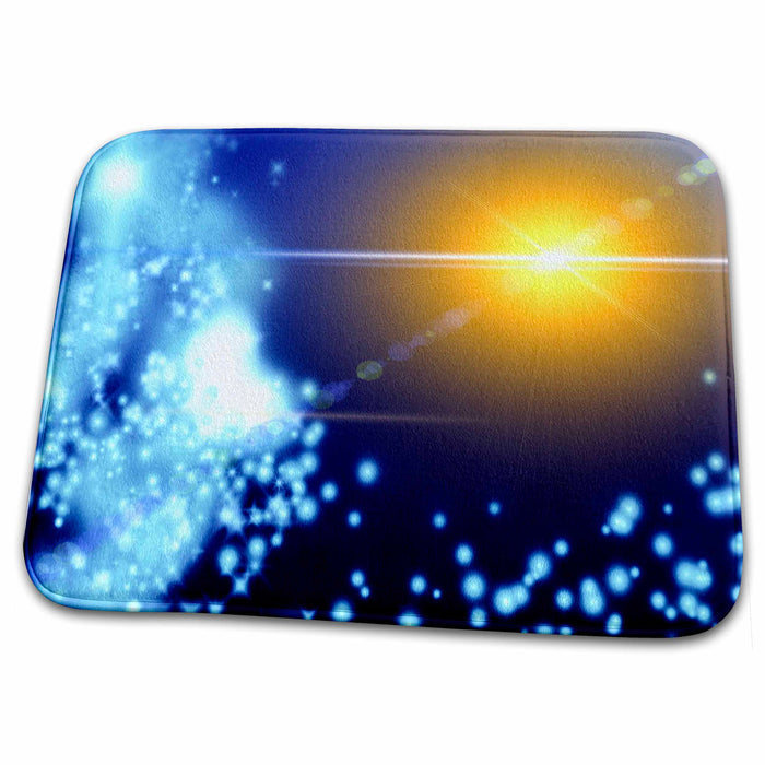 Dish Drying Mat - Cosmic sun and solar system nebulas Fantasy