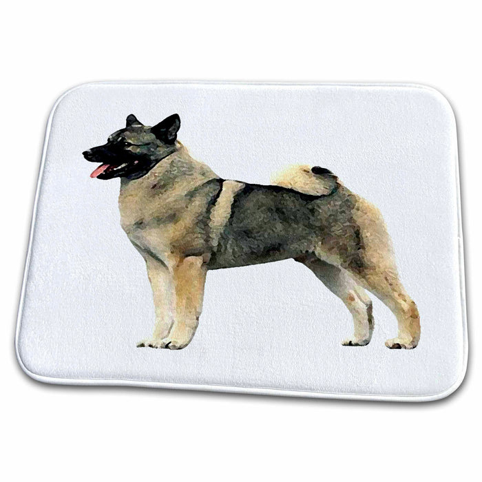 Dish Drying Mat - Norwegian Elkhound Dogs Norwegian Elkhound