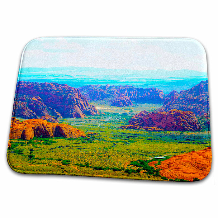 Dish Drying Mat - Snow canyon from the overlook near Diamond Valley Snow Canyon