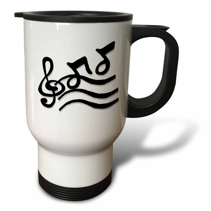 Travel Mug - G Clef and Musical Notes