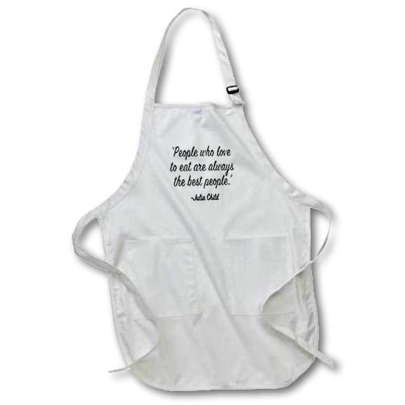 3dRose Tory Anne Collections Quotes - People WHO Love to EAT are Always The Best People - Aprons (apr_236277)