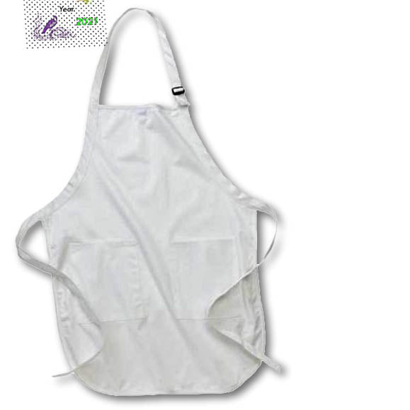 image of BLACK Full Length Apron with Pockets 22w x 30l