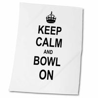 3dRose Keep Calm and Bowl on - Carry on Bowling - Gift for Bowlers - Black... - Towels (twl-157693)