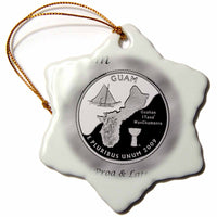 3dRose Bob Kane Photography Coins - Territories Quarter Guam - Ornaments (ORN_120167)