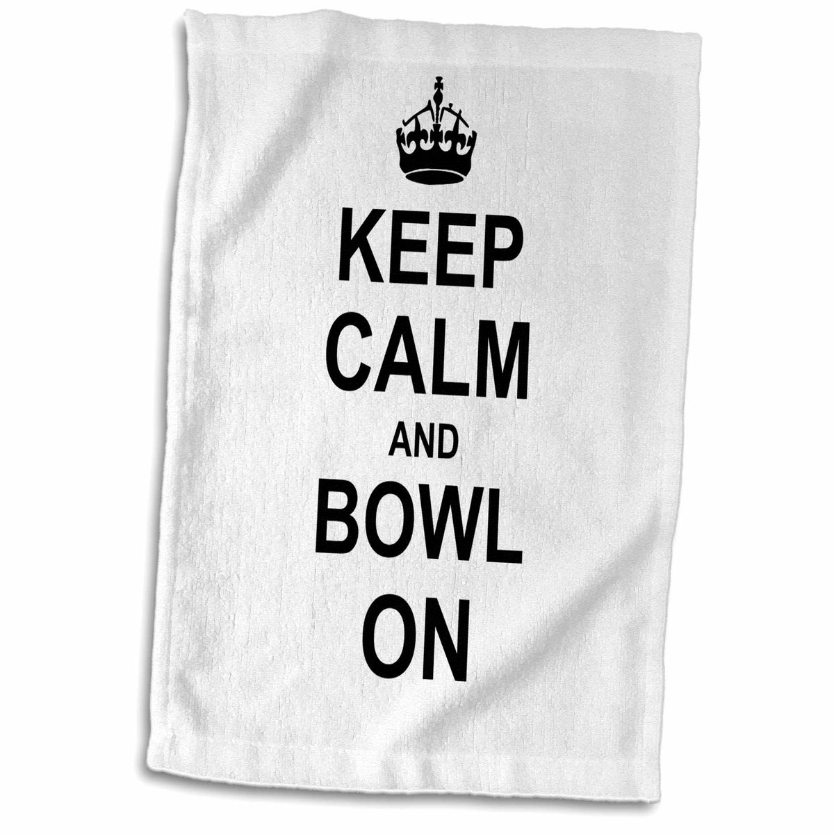3dRose Keep Calm and Bowl on - Carry on Bowling - Gift for Bowlers - Black... - Towels (twl-157693)