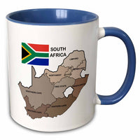 3dRose Political map and flag of South Africa with all the provinces identified... - Mugs (mug_99132)