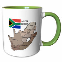 3dRose Political map and flag of South Africa with all the provinces identified... - Mugs (mug_99132)