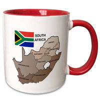 3dRose Political map and flag of South Africa with all the provinces identified... - Mugs (mug_99132)
