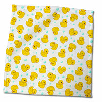 3dRose Cute Rubber Duck Pattern - Yellow Ducks - Kawaii Ducky Duckie -... - Towels (twl-112951)