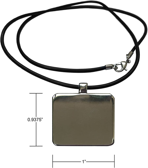 image of Necklace With Rectangle Pendant1